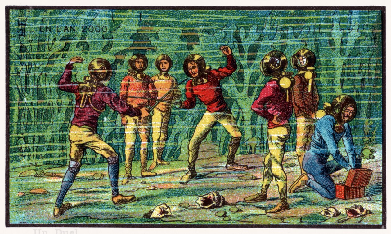 مبارزة تحت المحيط حوالي عام 1910 بواسطة . .