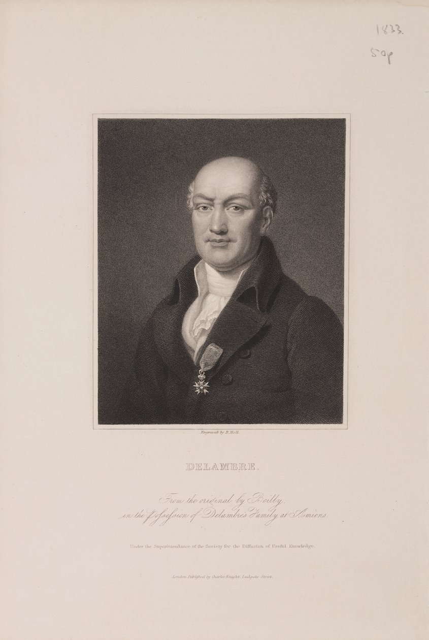 Jean Baptiste Joseph Delambre, French astronomer, c 1810s بواسطة فريدريك (المرتبط ب) بارنارد