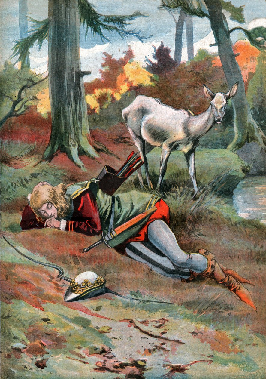 الظبية في الغابة. حوالي عام 1910 (نقش) بواسطة . .