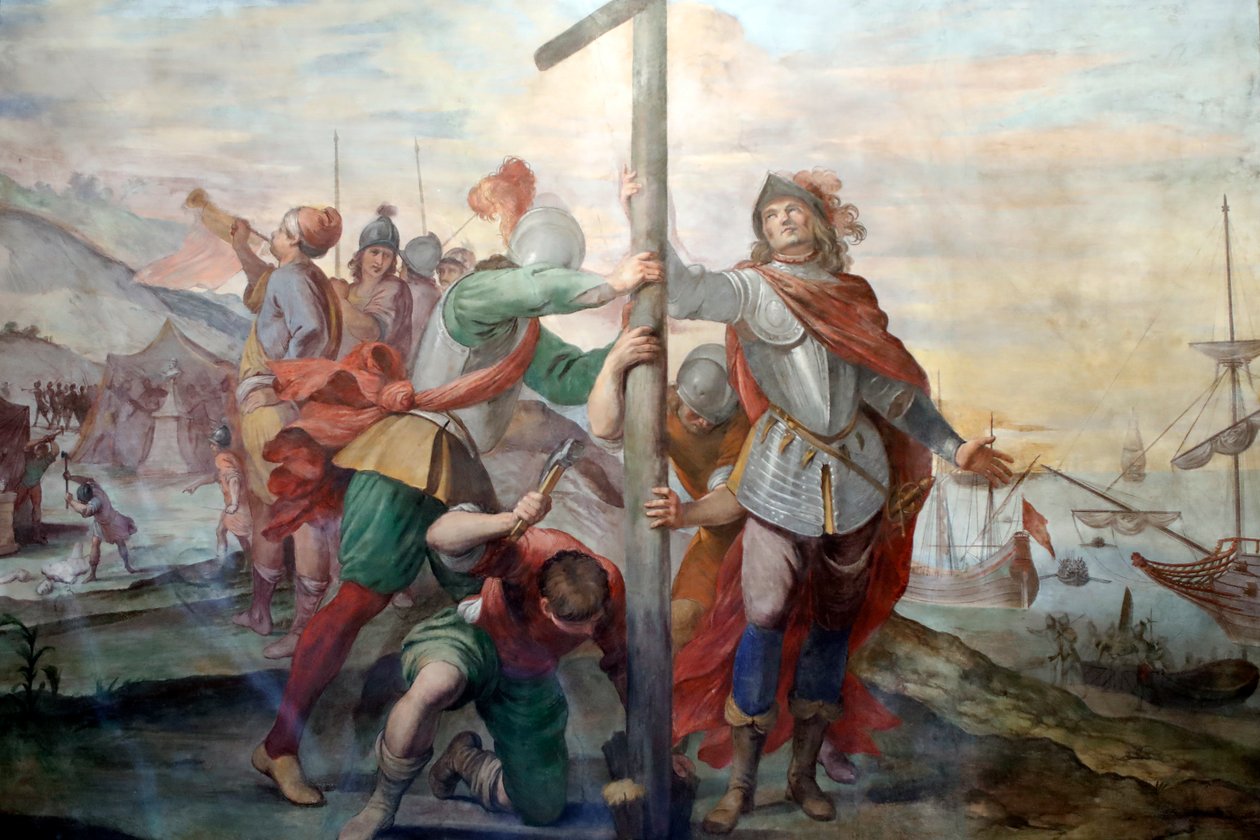 هبوط كريستوفر كولومبوس. طازج. Palazzo Fieschi-Crosa Di Vergagni. جنوة. إيطاليا. بواسطة . .