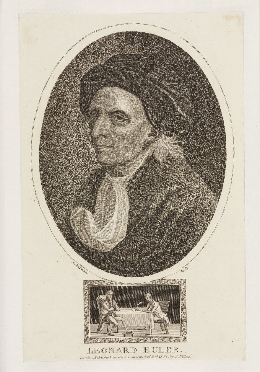 Leonhard Euler, mathematician, c 1770s بواسطة فريدريك (المرتبط ب) بارنارد
