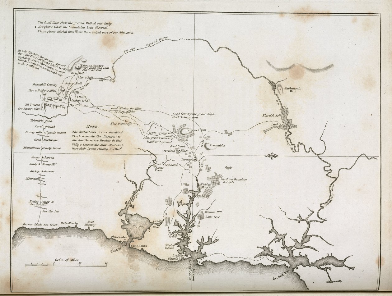 Map of Sydney and surrounding areas, Australia, c 1798 بواسطة فريدريك (المرتبط ب) بارنارد
