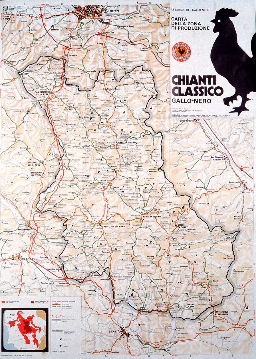 Map of the Chianti classico area. بواسطة المدرسة الكندية