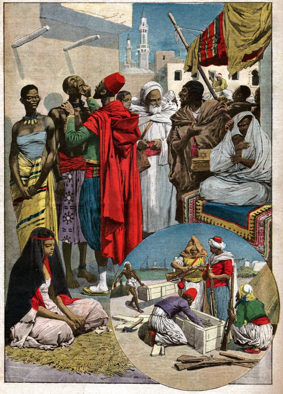 Marche aux escalves a Tripoli. Slave market in Tripoli. بواسطة فرديناند جورج والدمولر