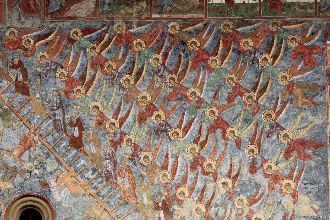دير (ماناستريا سوسيفيتا). الكنيسة. الخارج. الجدار الشمالي. اللوحات الجدارية. بواسطة . .