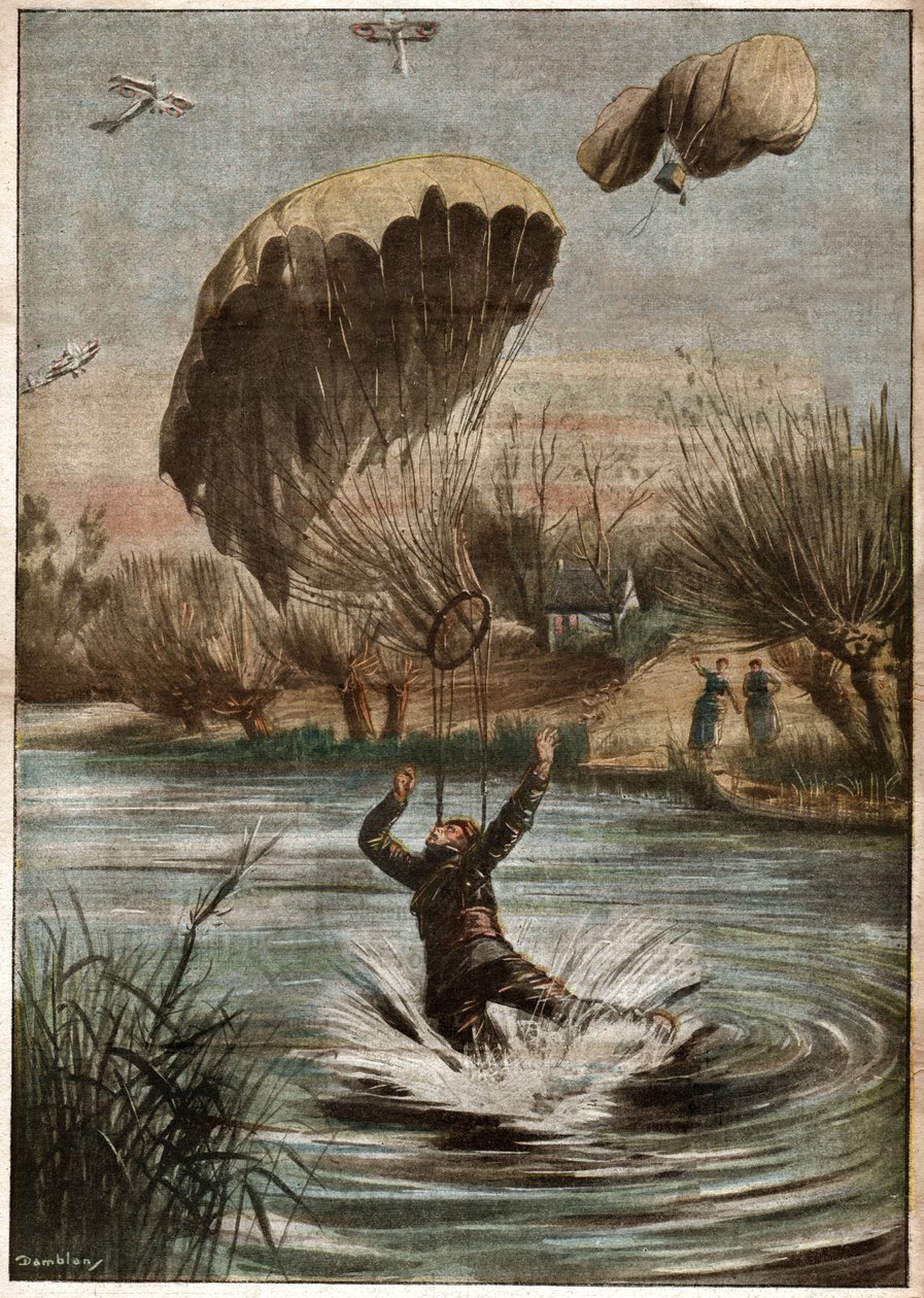 Parachutiste allemand pendant la Iere Guerre Mondiale. German parachutist in the World War I. بواسطة فرديناند جورج والدمولر