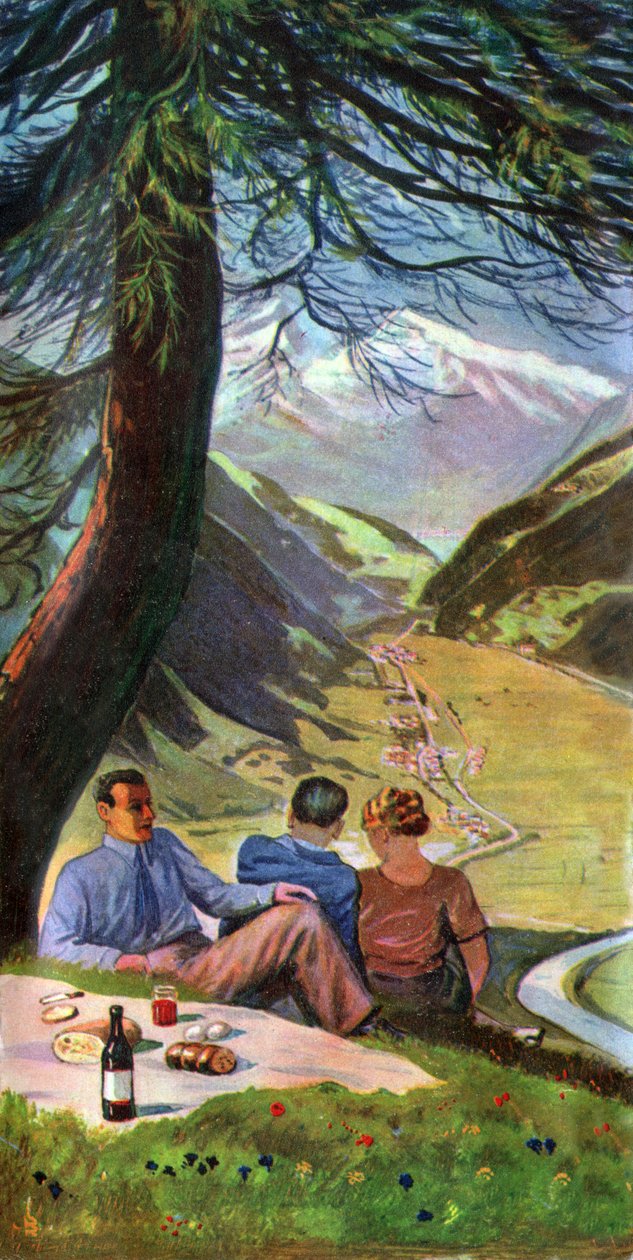 نزهة في سويسرا ، حوالي 1930-1940 بواسطة . .