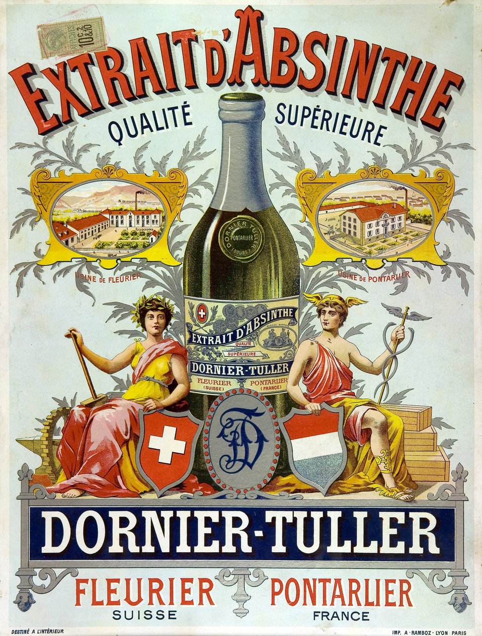 الإعلان عن Absinthe DOrnier Tuller، chromolithograph 1890 بواسطة فريدريك (المرتبط ب) بارنارد