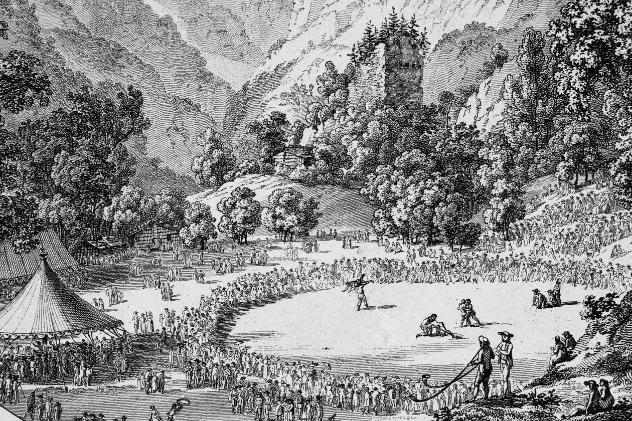 Switzerland Unspunnenfest 1805 (b/w photo) بواسطة فريدريك (المرتبط ب) بارنارد