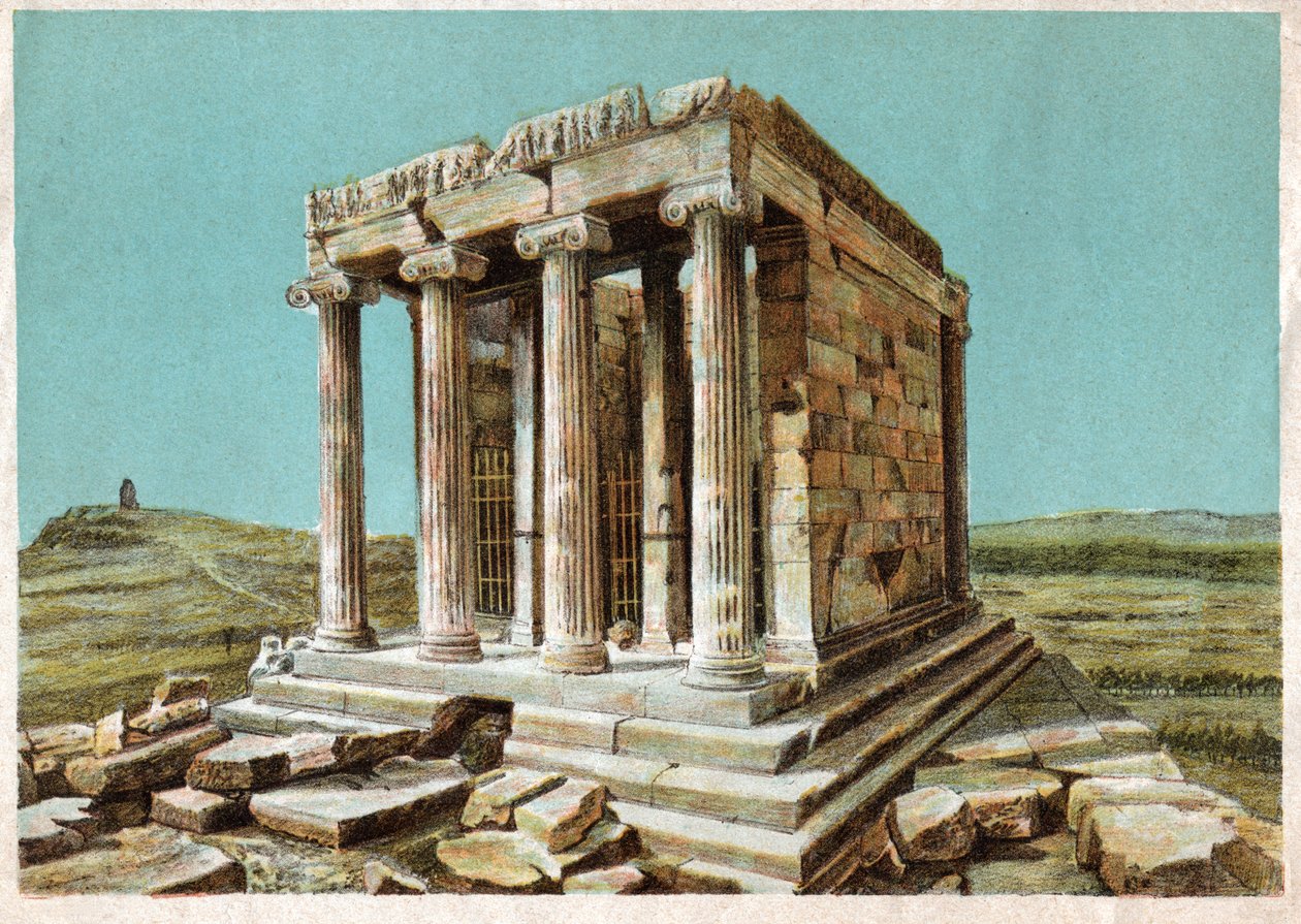 معبد أثينا نايكي. حوالي عام 1910 (نقش) بواسطة . .
