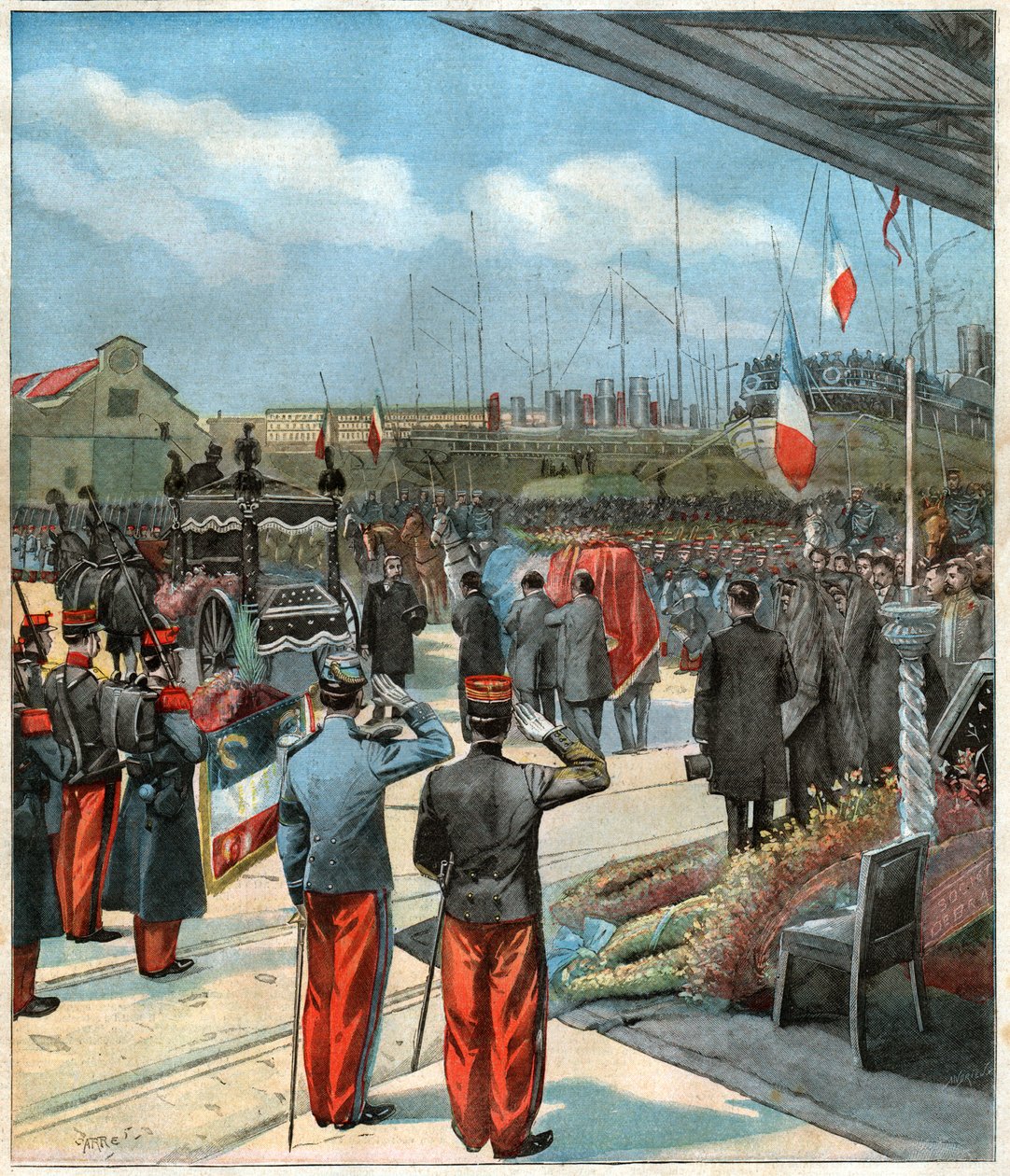 The body of french explorator Pierre Savorgnan de Brazza rapatriated from Dakar (Senegal) to Paris (illustration) بواسطة ريتشارد (بعد) داد