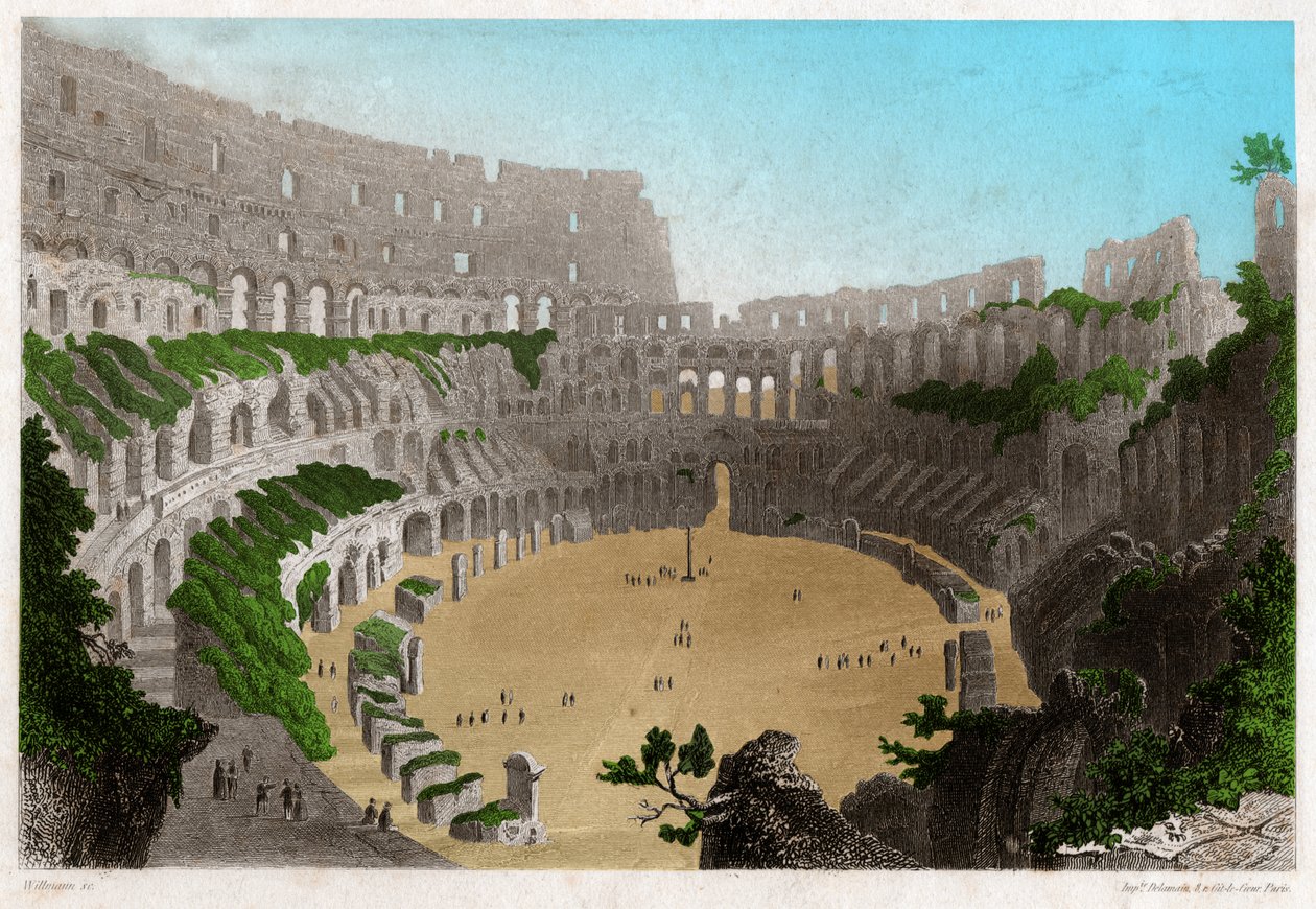 أنقاض كوليسي في روما. كاليفورنيا. 1840 (نقش) بواسطة . .