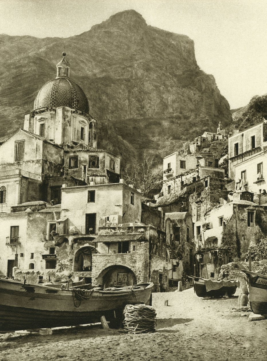 The town of the fishermen of Positano, on the Amalfi coast near Naples بواسطة فرديناند جورج والدمولر
