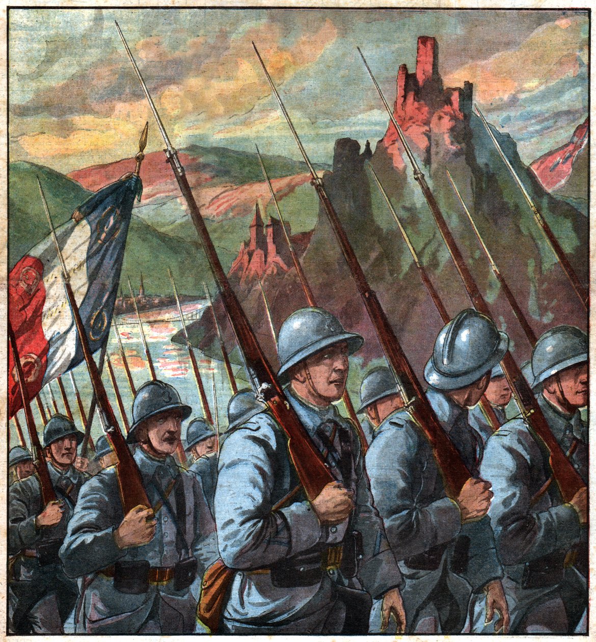 Troupes francaises en Rhenanie. French troops in Rhineland. بواسطة فرديناند جورج والدمولر