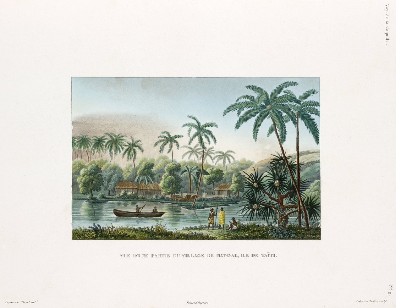 View of a village at Matavai, island of Tahiti بواسطة فريدريك (المرتبط ب) بارنارد