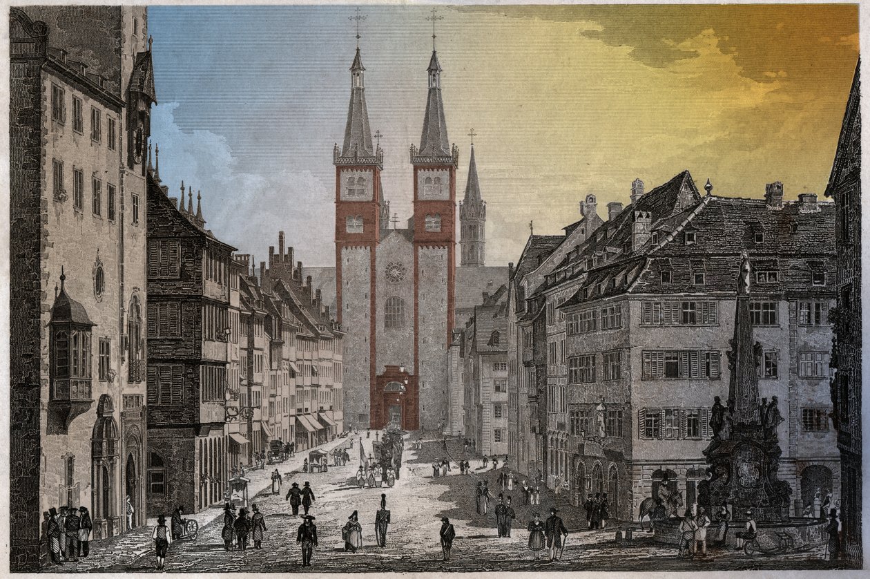 Wurzburg ، حوالي عام 1830 (نقش) بواسطة . .