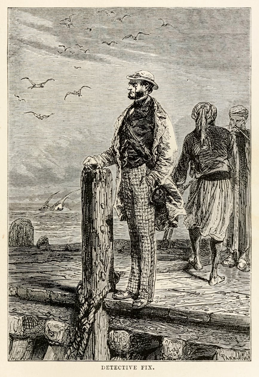 الإصلاح البوليسي ، من جميع أنحاء العالم في ثمانين يومًا بواسطة جول فيرن (1828-1905) ، نقشها لويس دومون (1822) ، 1873 بواسطة بعد ألفونس ماري دي نوفيل