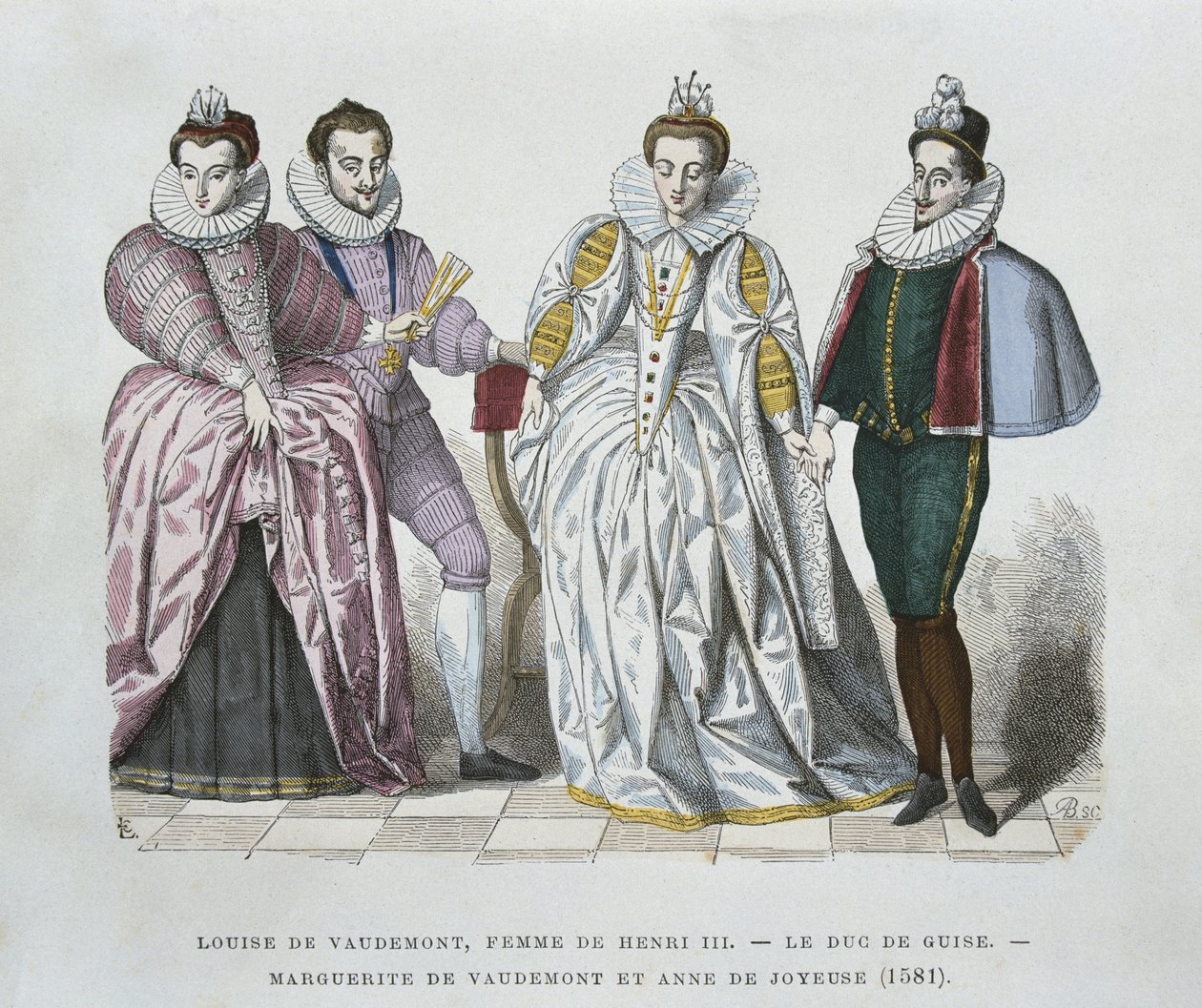 لويز لورين-فودمون (1553-1601) ، زوجة هنري الثالث ، دوق جويز (1549-1588) ، مارغريت فودمونت (1564-1625) وآن أوف جويوز (1561-87) بواسطة بعد Chevignard