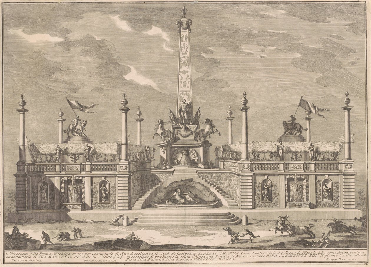 The Prima Macchina للصين عام 1758: "Deliziosa" مع الحدائق المعلقة بواسطة بعد جوزيبي بالاتزي جوزيبي بوتزي بعد باولو بوسي