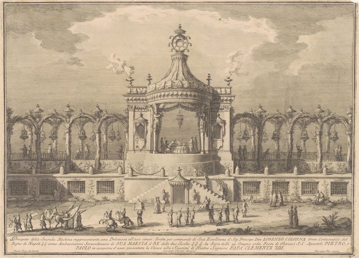 The Seconda Macchina للصين عام 1760: جناح صيني بواسطة بعد جوزيبي بالاتزي جوزيبي فاسي بعد باولو بوسي