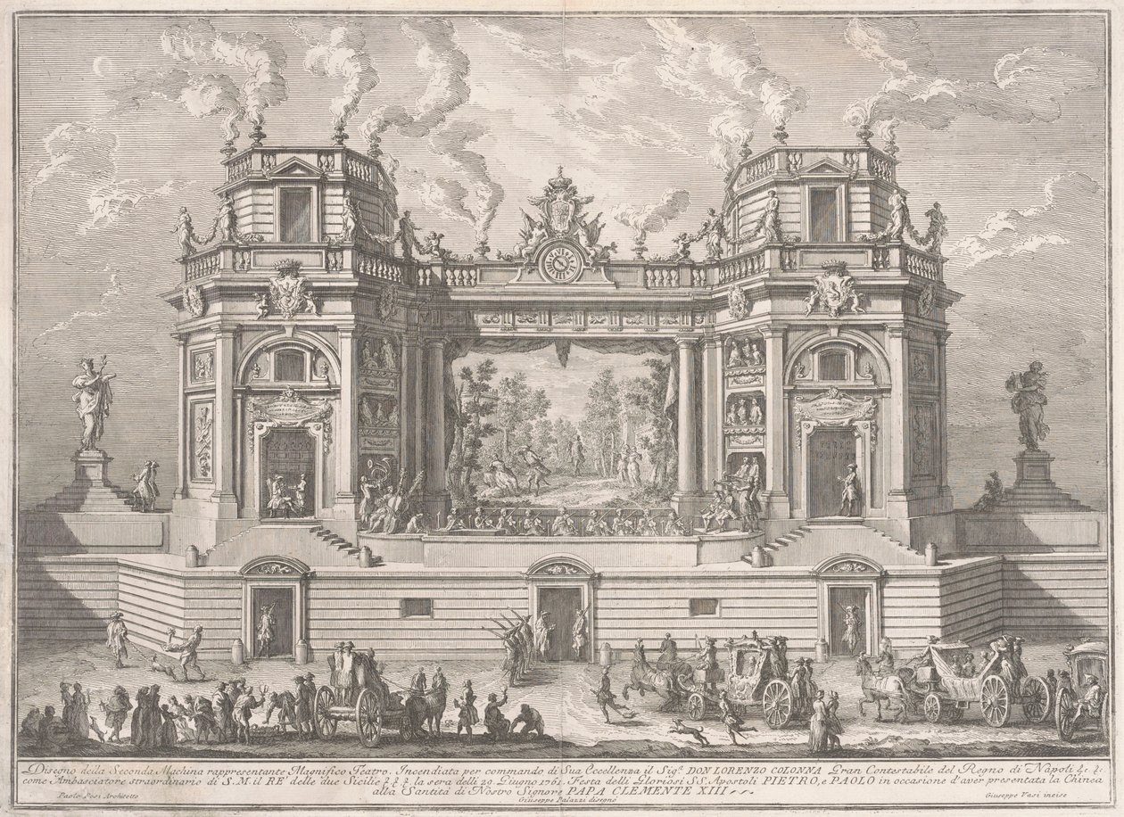 The Seconda Macchina للصين عام 1761: مسرح رائع بواسطة بعد جوزيبي بالاتزي جوزيبي فاسي بعد باولو بوسي