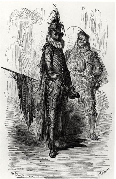 رسم توضيحي من Le Capitaine Fracasse بواسطة Theophile Gautier (1811-72) منقوش بواسطة Fortune Louis Meaulle (1844-1901) 1866 بواسطة غوستاف بعد دوري