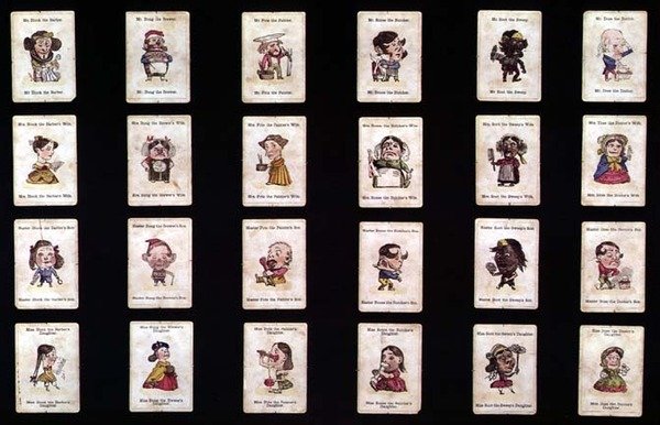 أسرة سعيدة ، لعبة ورق ، مستوحاة من تصميمات جون تينيل ، c.1860 (ليثو ملونة يدوياً) بواسطة بعد جون تينيل