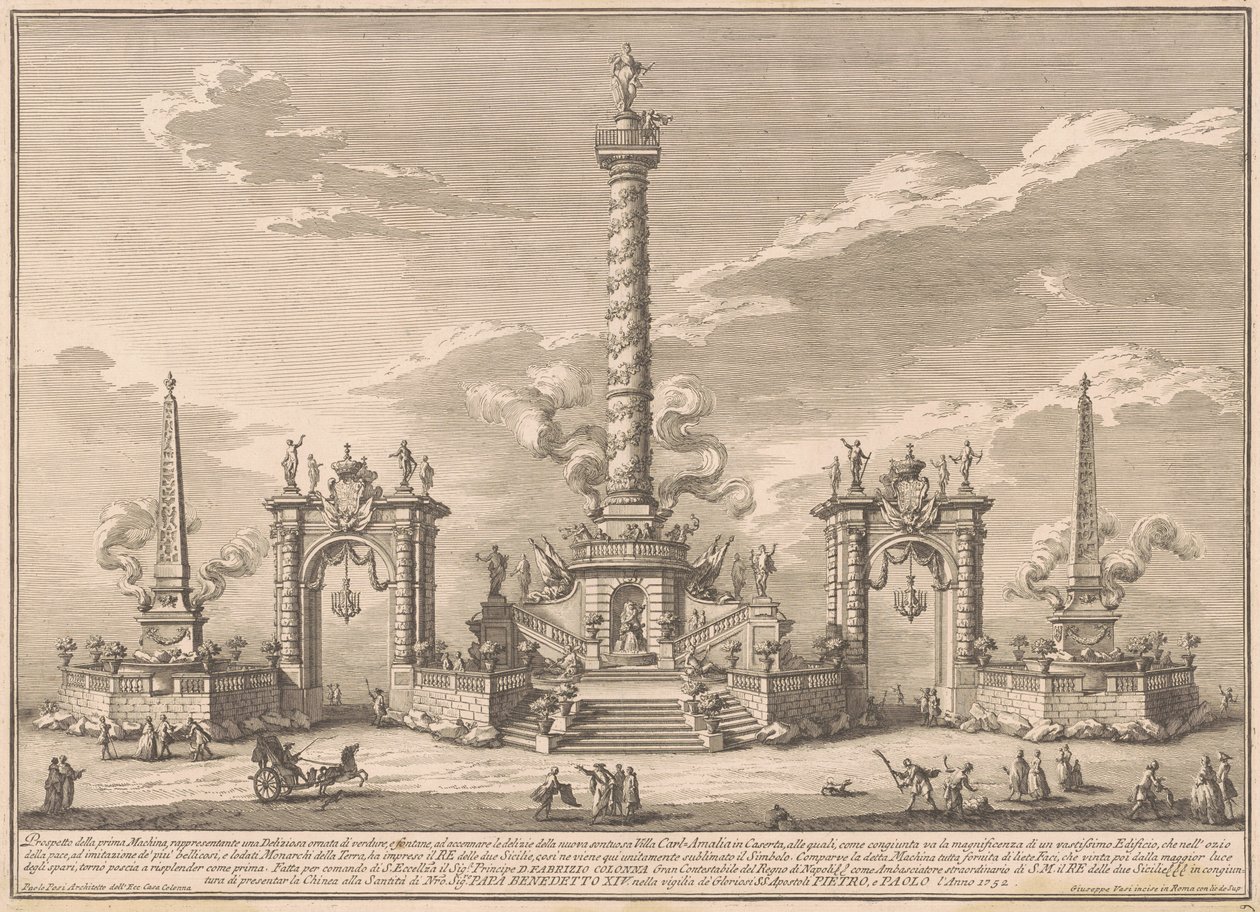 The Prima Macchina للصين عام 1752: "Deliziosa" يشير إلى فيلا كارل أماليا في كاسيرتا بواسطة بعد باولو بوسي جوزيبي فاسي