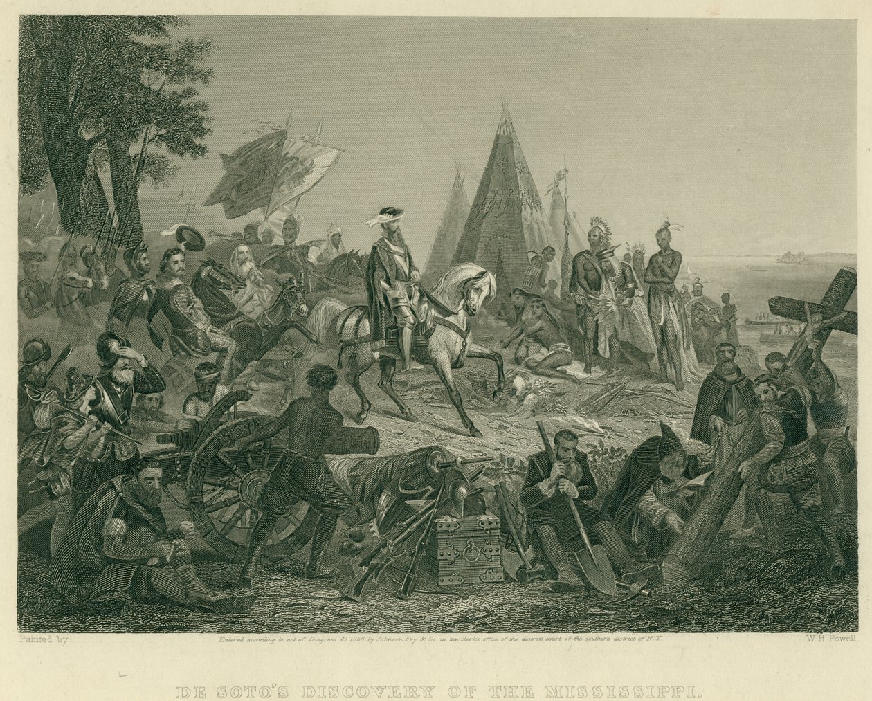 اكتشاف De Soto لنهر المسيسيبي بواسطة بعد WH Powell