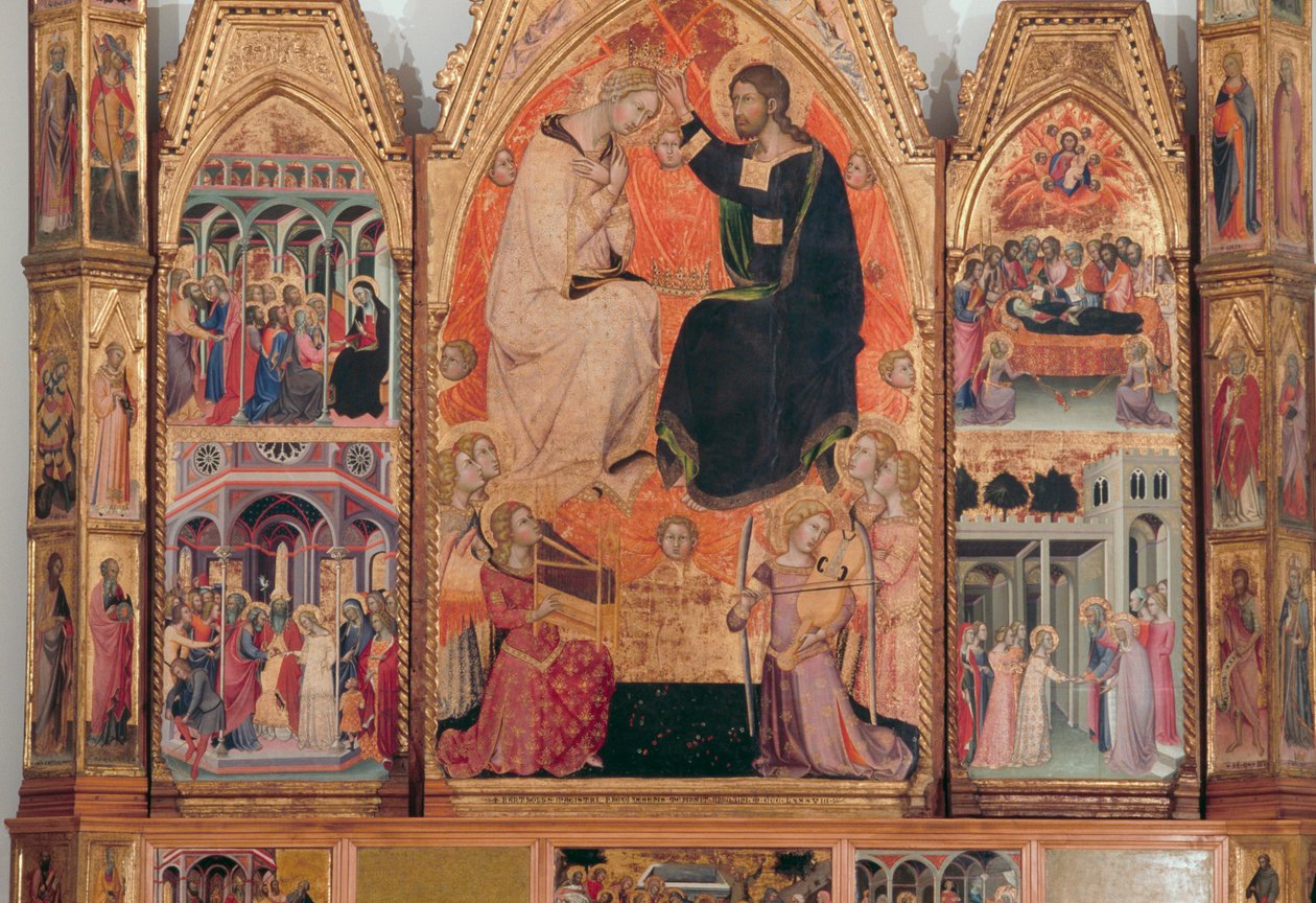 Polyptych من تتويج العذراء بواسطة لذلك مانفريدي دي باتيلوري بارتولو دي فريدي