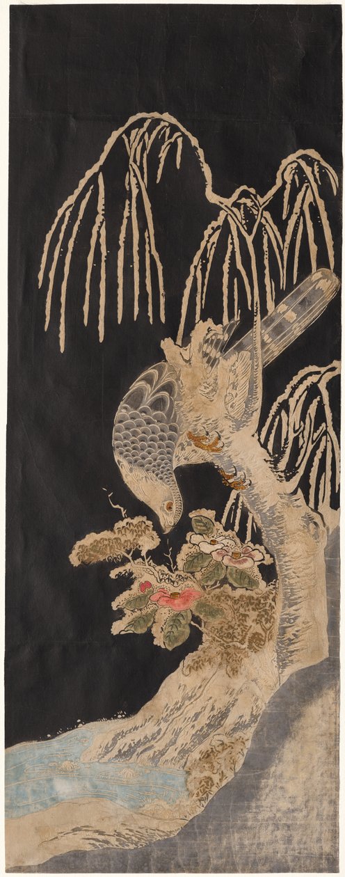 الصقر على صفصاف بواسطة ينسب إلى Isoda Koryūsai