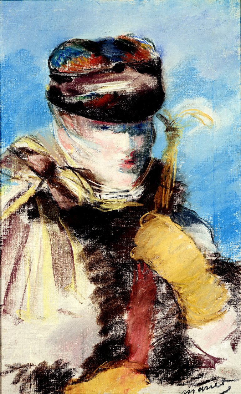 Mery Laurent in a Veil (باستيل ، غواش وزيت) بواسطة إدوارد مانيه