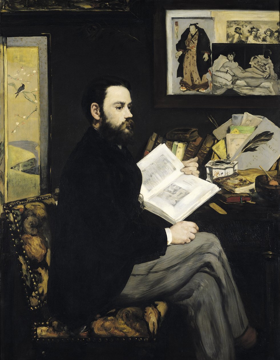 صورة لإميل زولا (1840-1902) 1868 بواسطة إدوارد مانيه