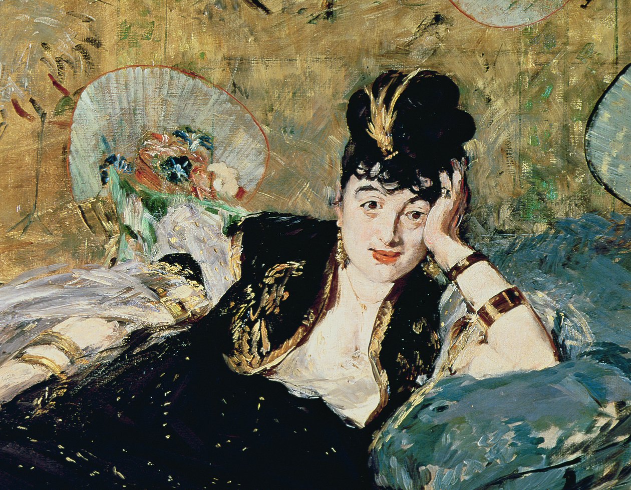 السيدة مع المشجعين ، صورة نينا دي كالياس ، c.1873-74 (تفاصيل 42292) بواسطة إدوارد مانيه