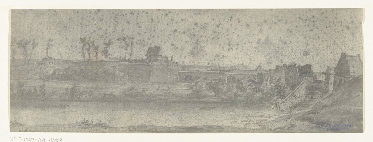 منظر لماستريخت ، 1672 صور لرسومات الغزو الفرنسي لهولندا عام 1672 بواسطة آدم فرانس فان دير ميولين محفوظة في مصنع جوبيلين (عنوان السلسلة) بواسطة فرير مورو