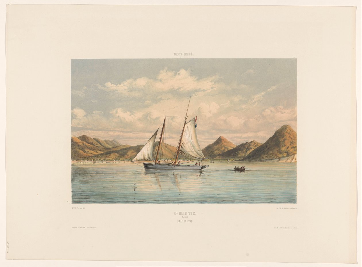 سانت مارتن سانت مارتن. Bay and City (العنوان على الكائن) بواسطة جونكير جاكوب إدوارد فان هيمسكيرك
