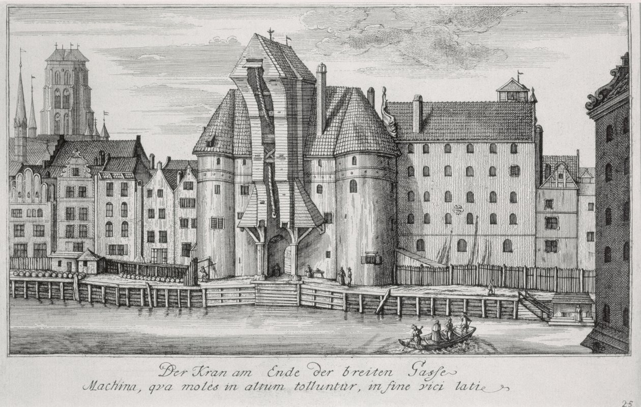 كرين ، من &39;Fifty Views of Gdansk&39; ، منقوش بواسطة Matthaeus Deisch (1724-89) 1761-65 بواسطة فريدريش أنطون لورمان أو لورمان