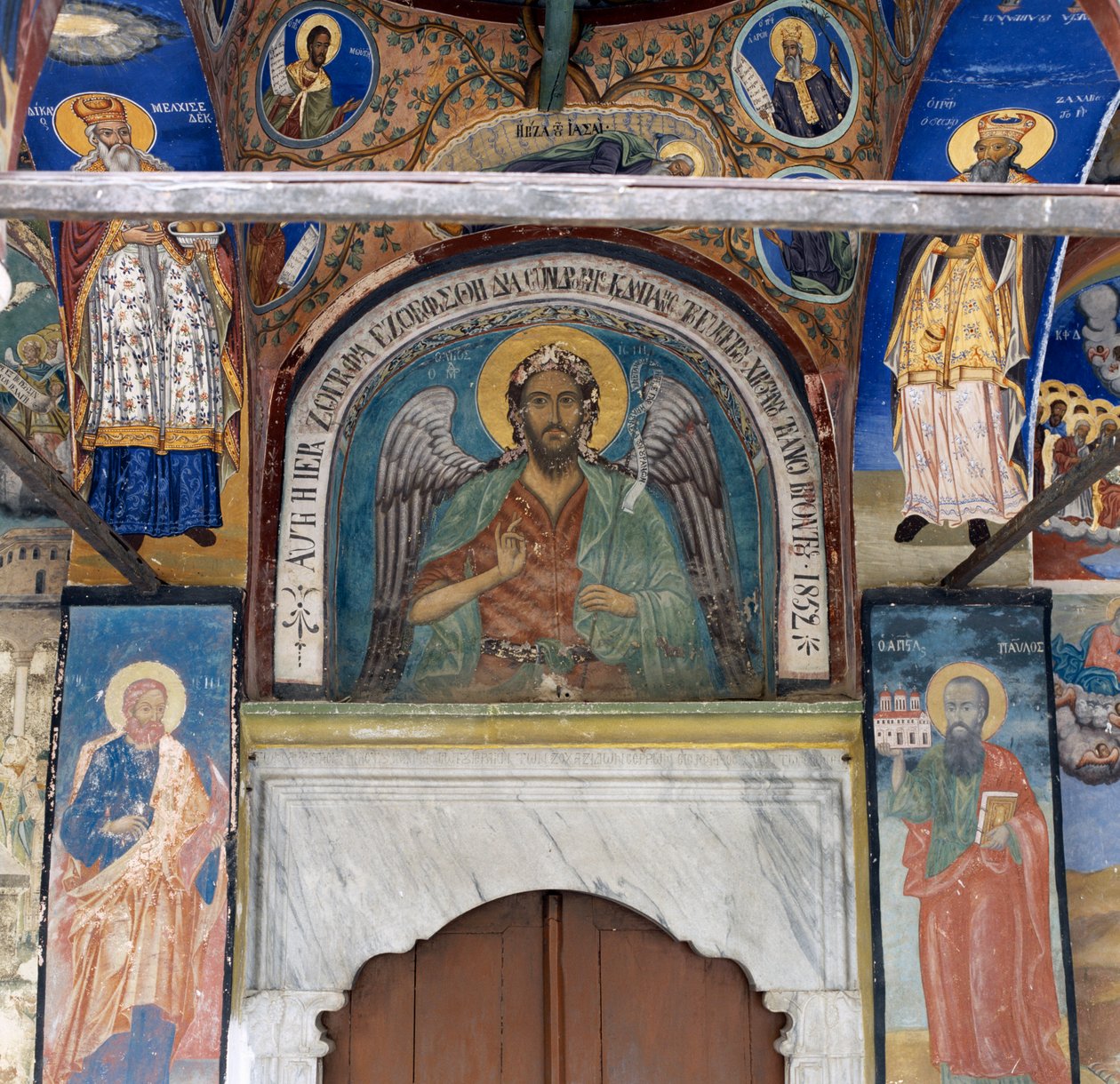 Fresco in Monastery of Timios Prodromos, Serres, Central Macedonia, Greece بواسطة غير معروف غير معروف