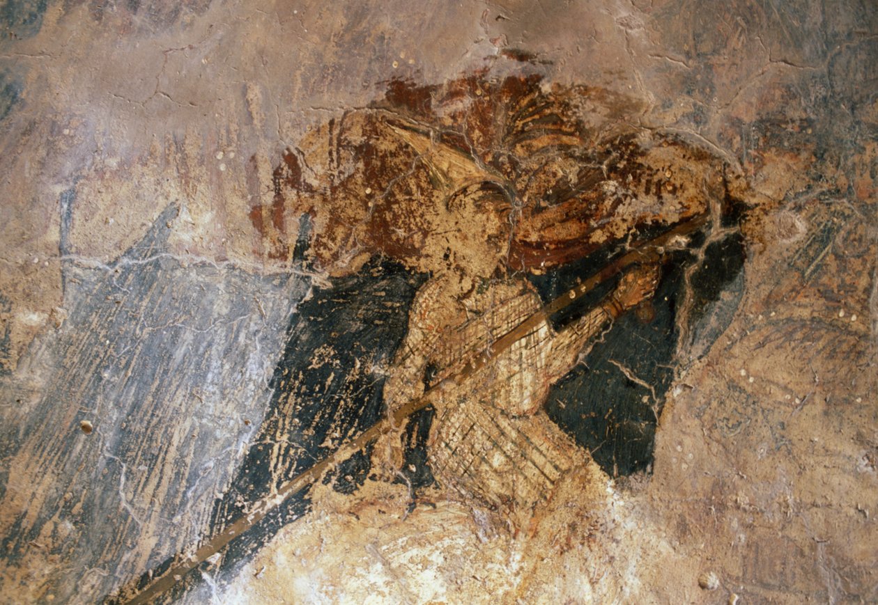 Man on horseback, fresco in Church of Agios Georgios, Komitades, Crete, Greece (photo) بواسطة غير معروف غير معروف