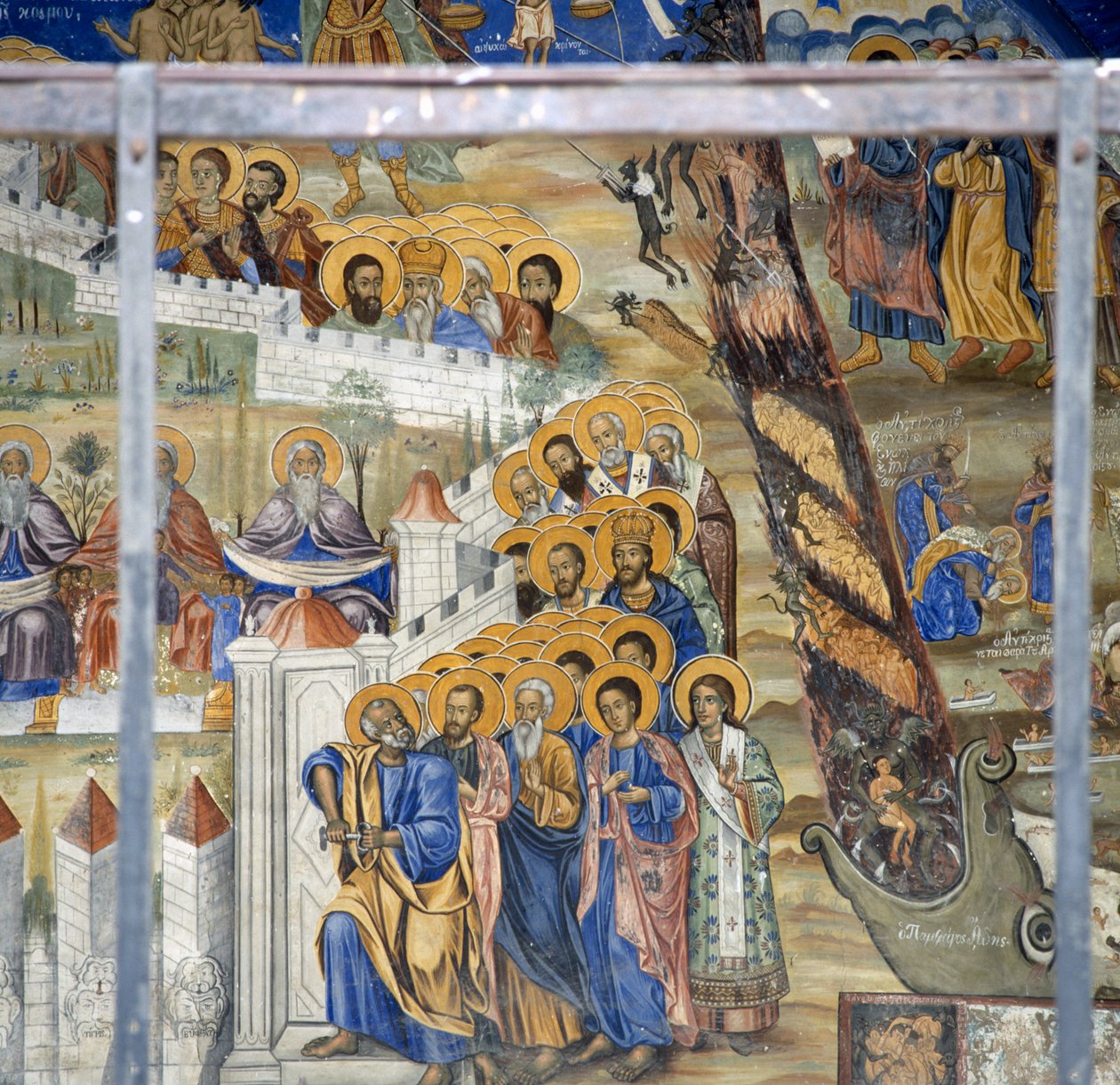 St, Peter opening the gates of Heaven, Last Judgment fresco in the Monastery of Timios Prodromos, Serres, Central Macedonia, Greece بواسطة غير معروف غير معروف