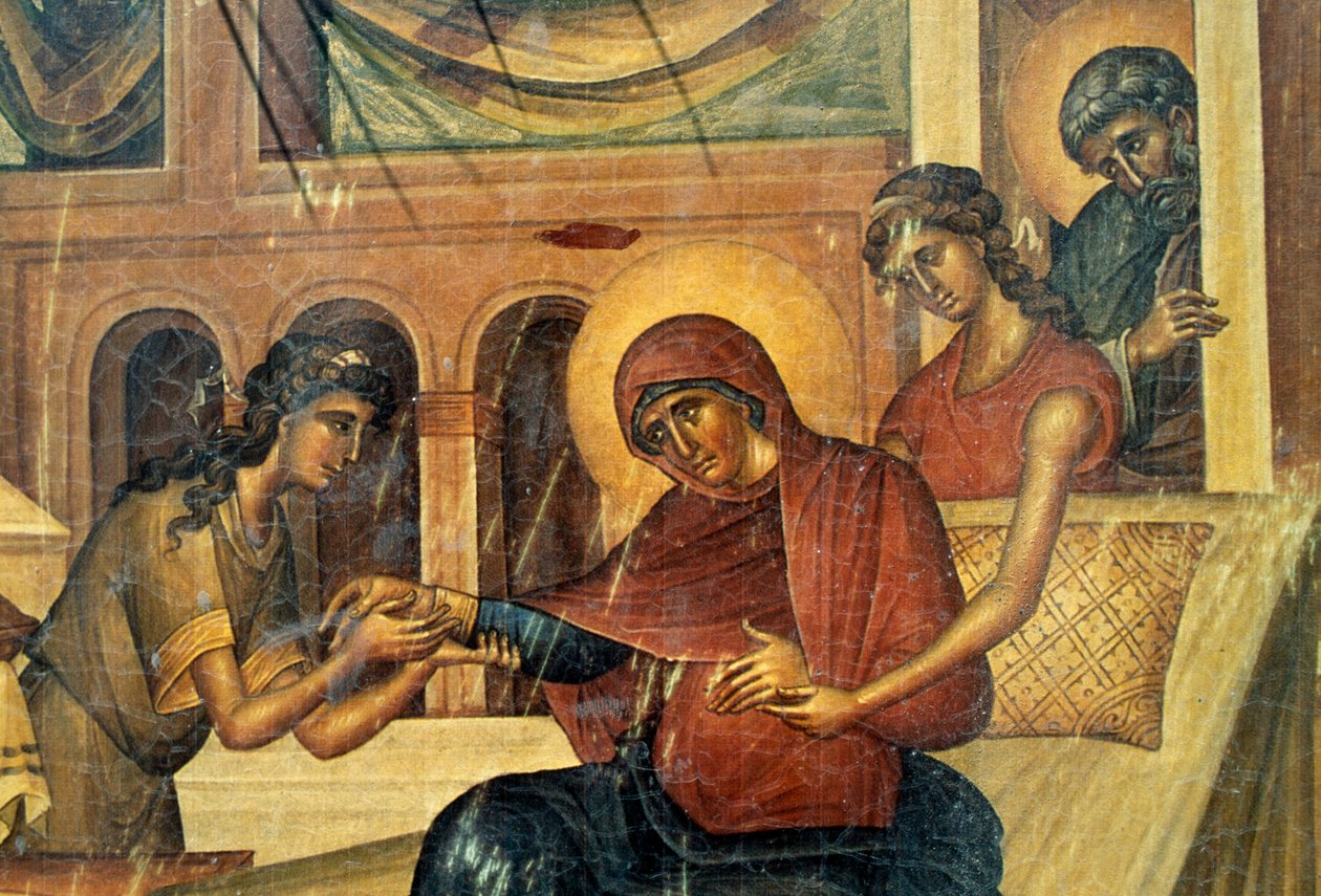 Votive icon, detail, Panagia church, Skafidia, Prodromi, Crete, Greece (photo) بواسطة غير معروف غير معروف