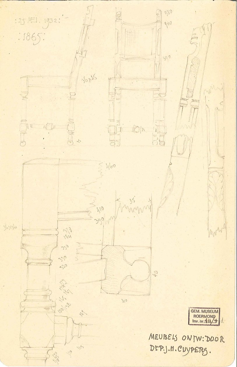 أثاث من تصميم د. PJH Cuypers بواسطة بيير كويبرز