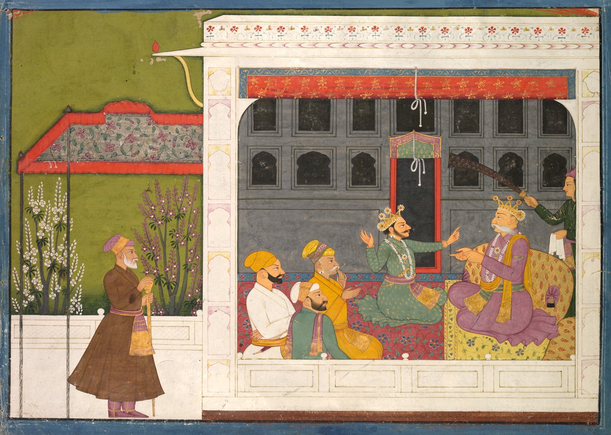 Shispul يجادل مع والد Rukmini ، Bhishmaka ، صفحة من سلسلة Rukmini Mangal بواسطة ربما بواسطة مولا رام