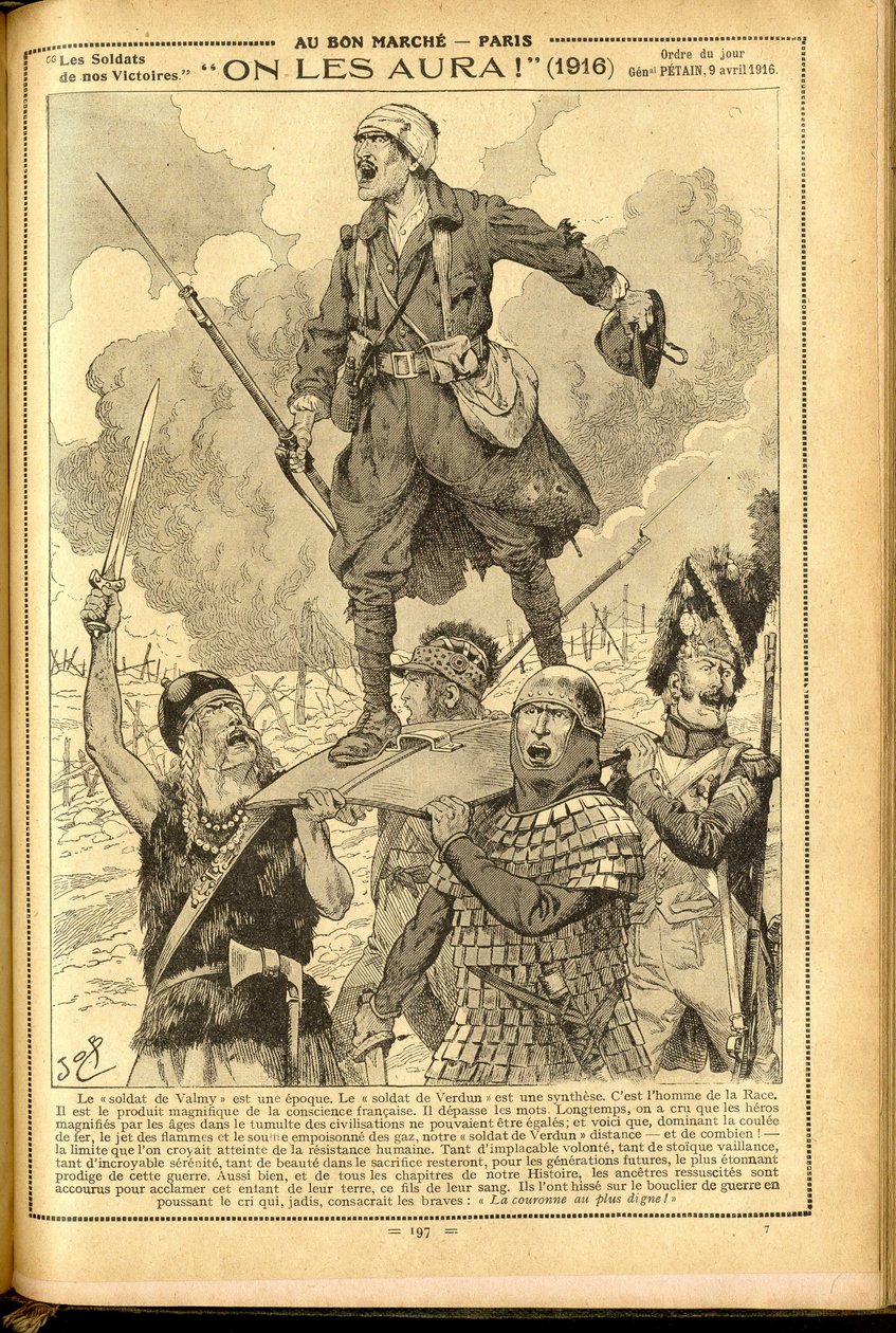 Agenda Buvard du Bon Marche 1917 - Illustration of Job (Jacques Marie (Jacques-Marie) Gaston Onfray and Breville) (1858-1931): We