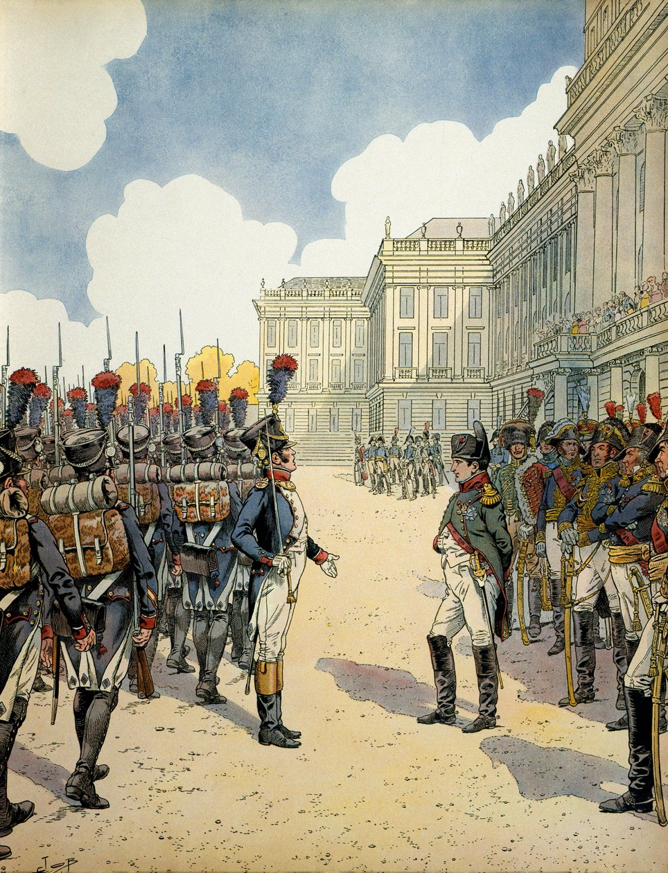 في شوبرون ، راجع نابليون بونابرت (1769-1821) القوات قبل معركة واغرام في 5 و 6 يوليو. بواسطة اسم مستعار لـ Onfray de Breville Jacques Job