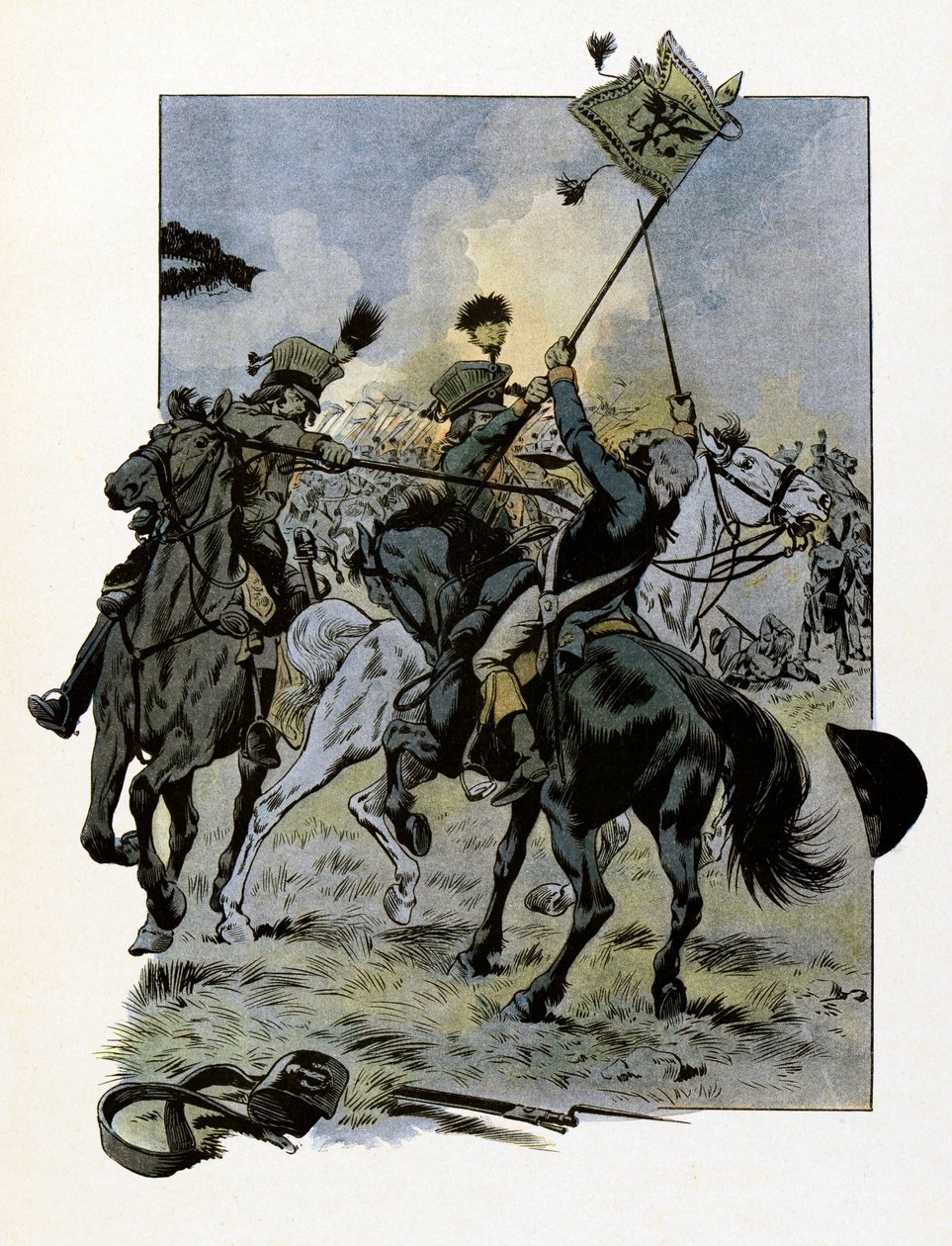 وفاة Theophile Malo Corret de La Tour (أو Latour) d'Auvergne (Theophile-Malo de La Tour d'Auvergne-Corret) (1743-1800) في 28 يونيو 1800 ، عن عمر يناهز 57 عامًا ، في معركة أوبرهاوزن. بواسطة رمح قدمه أولان نمساوي - رسم توضيحي للوظيفة (Ja بواسطة اسم مستعار لـ Onfray de Breville Jacques Job