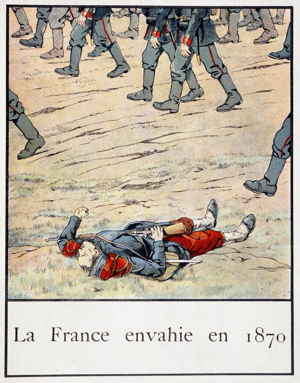 غزت فرنسا عام 1870 (قتل جندي في ساحة المعركة) - في "Petite Histoire de France" بقلم Jacques Bainville ، محرر. ماني بواسطة اسم مستعار لـ Onfray de Breville Jacques Job
