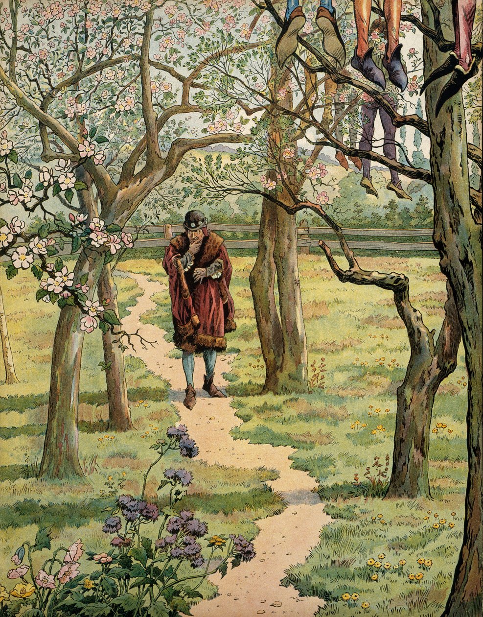History of France in the Middle Ages (Middle Ages): King Louis XI said the Prudent (1423-1483) in the gardens of the castle of Plessis-les-Tours (Plessis les Tours) (Plessis-les-Tours) (Plessis Lez Tours), Indre and Loire. People were seen hanging from tre بواسطة اسم مستعار لـ Onfray de Breville Jacques Job