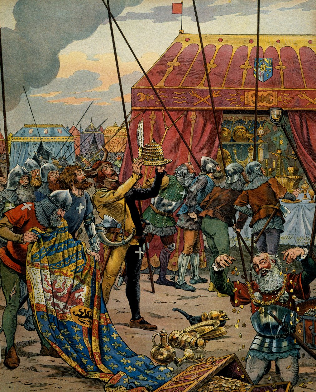 History of France in the Middle Ages (Middle Ages): The Swiss seize the wealth of Charles the Temeraire (1433-1477), Duke of Burgundy after the disaster of the Battle of Grandson, who saw the victory of the confederes, allies of Louis XI of France over Cha بواسطة اسم مستعار لـ Onfray de Breville Jacques Job