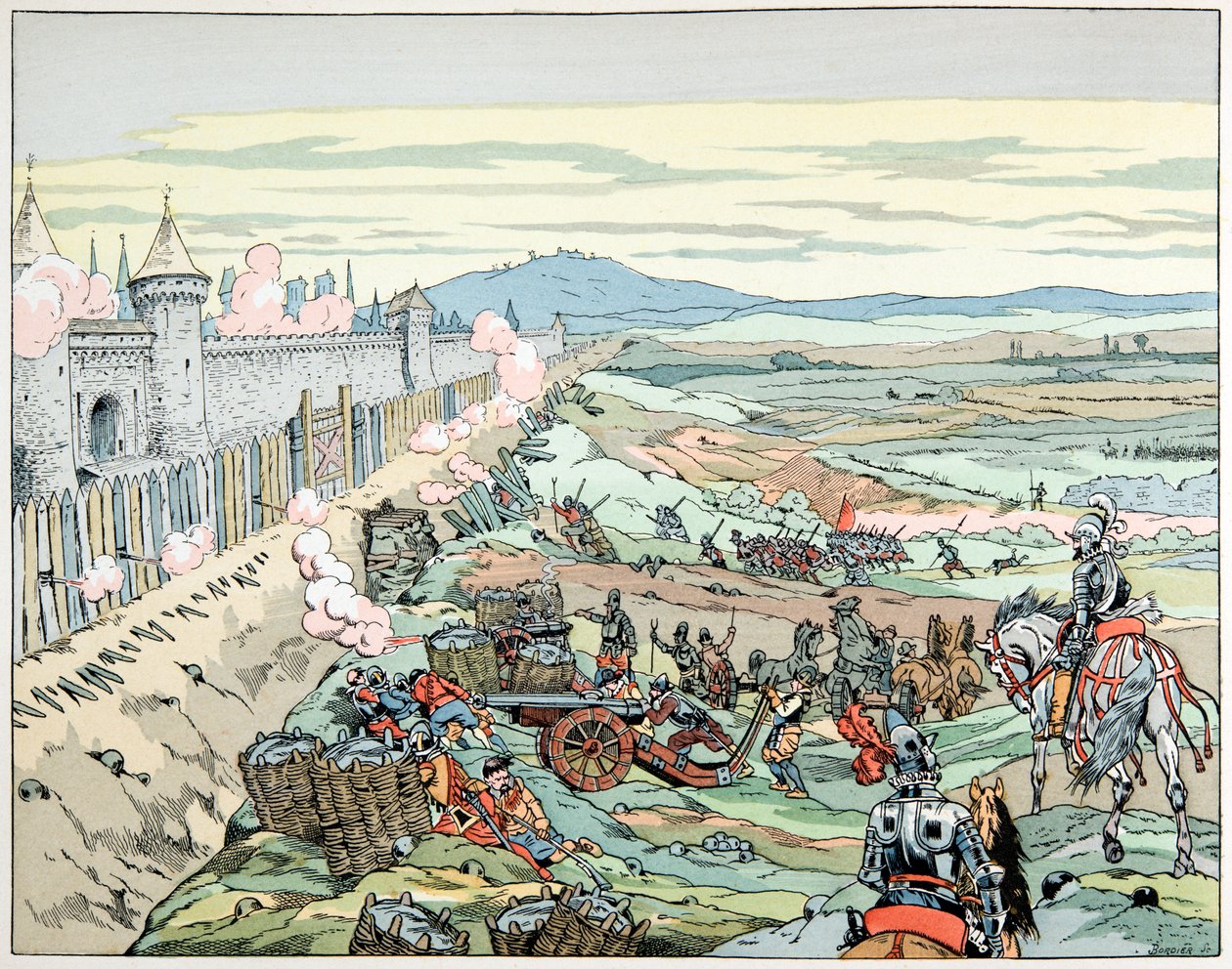 رسم توضيحي من كتاب "Le bon roy Henri" ، الذي رسمه جاك ماري جاستون أونفراي دي بريفيل ديت جوب (1858-1931): هنري الرابع يهاجم فوبورج في باريس عام 1590 - مجموعة خاصة بواسطة اسم مستعار لـ Onfray de Breville Jacques Job